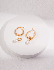 Elesa Pearl Earrings in Sterling Silver