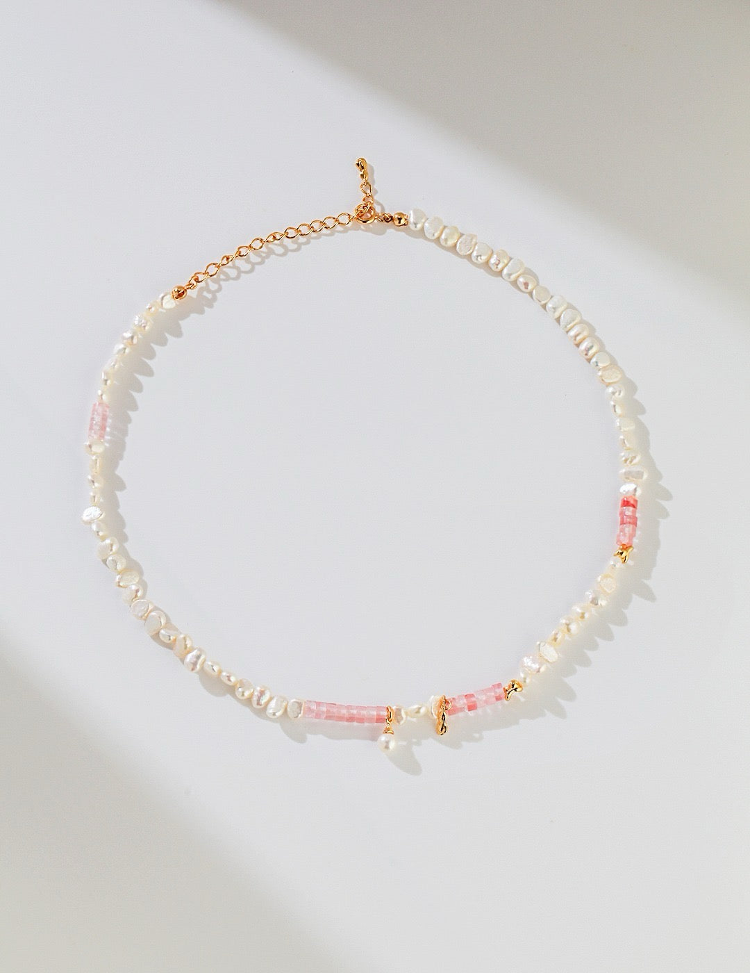 Sterling Silver Pink Crystal Pearl Necklace