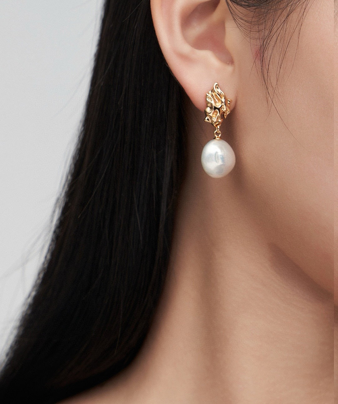 Sterling Silver Baroque Pearl Earrings