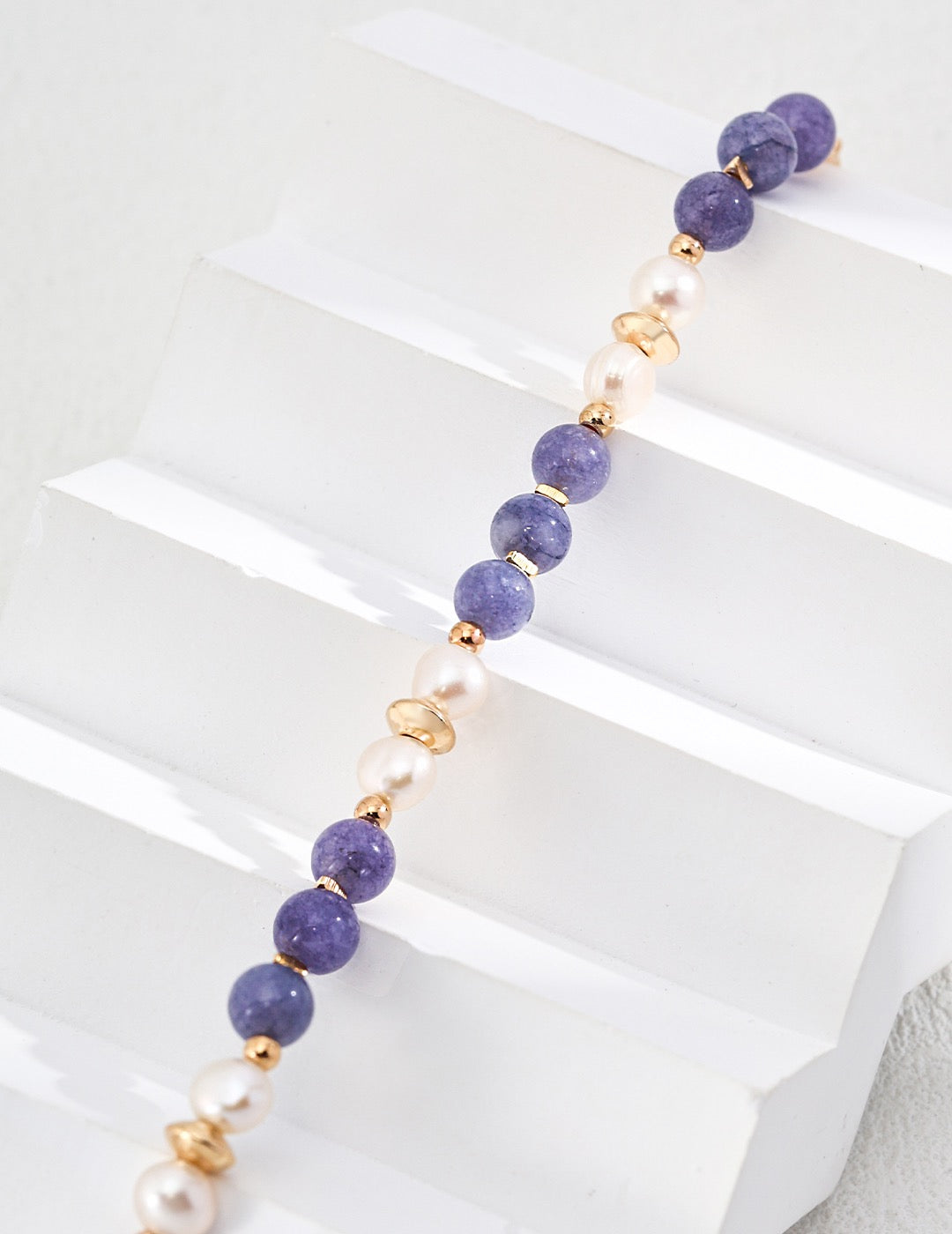 S925 silver simple natural pearl purple lithium bracelet