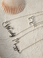 925 Sterling Silver Custom Letter Necklace - Close-up