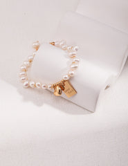 Silver and Pearl Bracelet - Vintage Gold