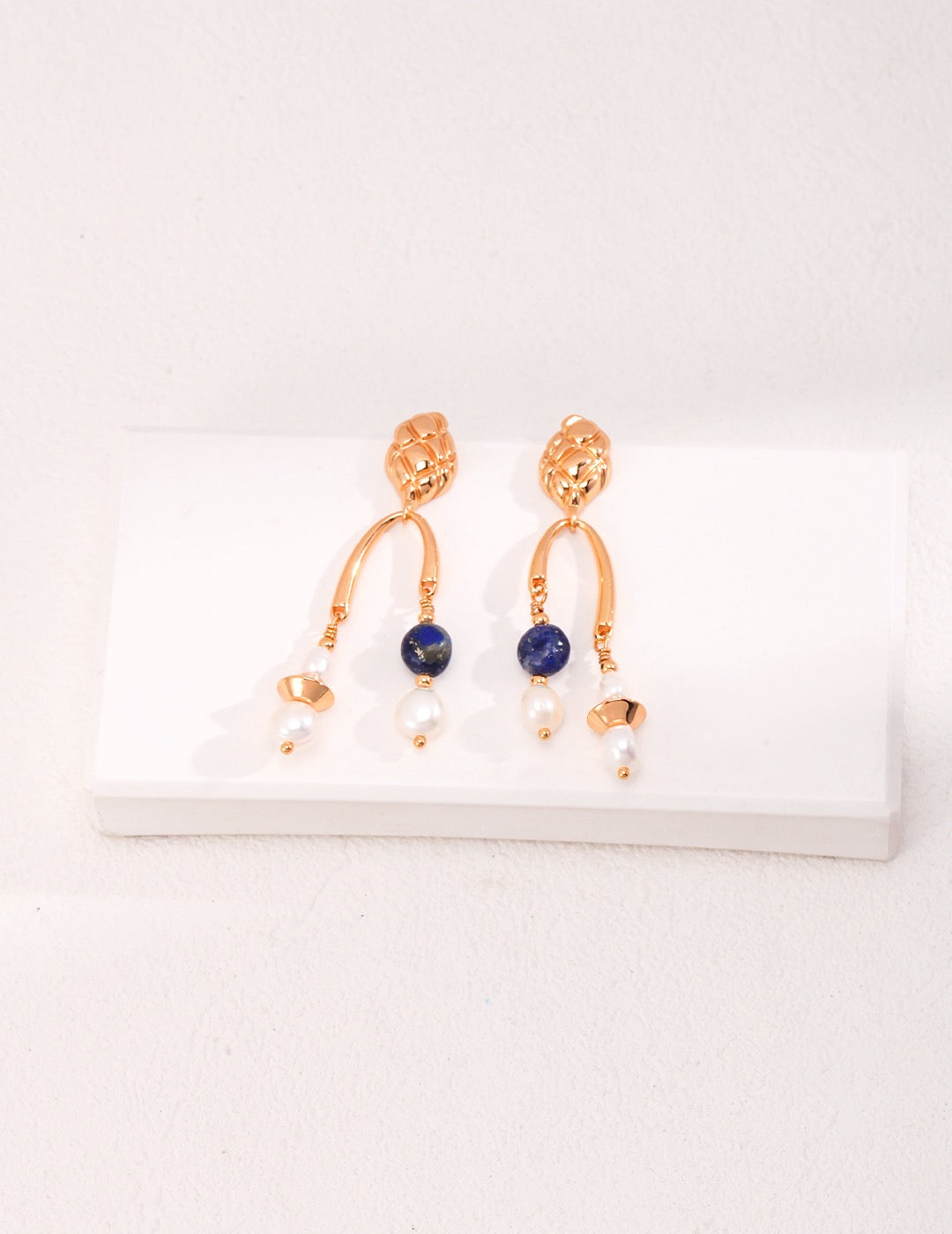 Sterling Silver Lapis Lazuli Pearl Earrings
