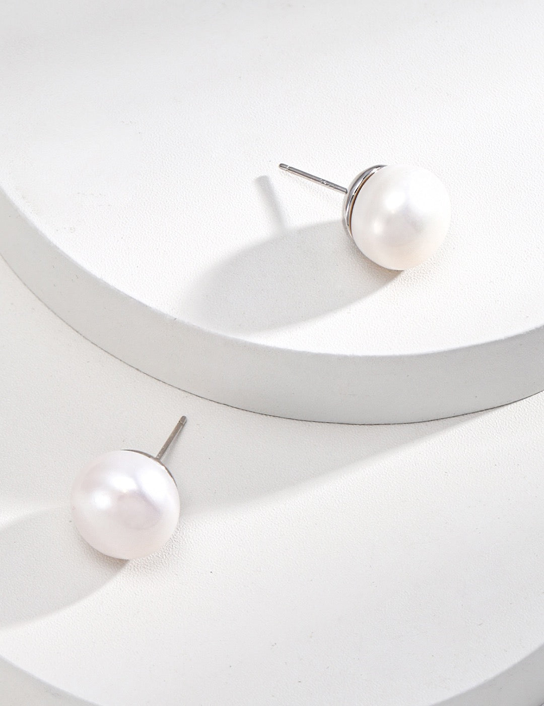 Minimalist Sterling Silver Pearl Earrings