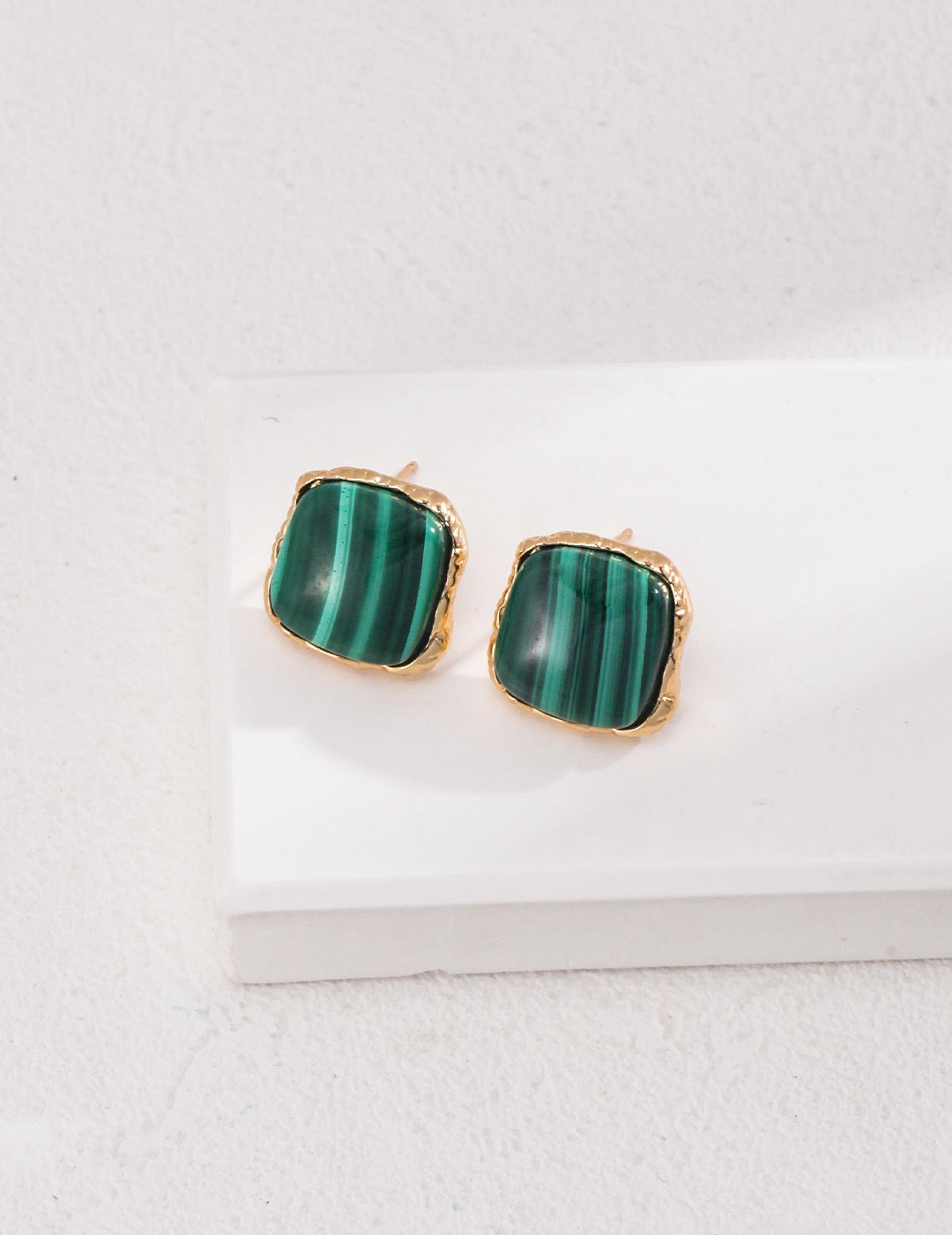 Sterling Silver Malachite Earrings