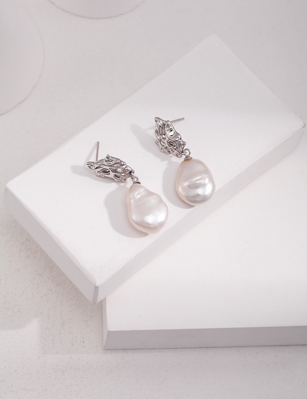 Sterling Silver Baroque Pearl Earrings