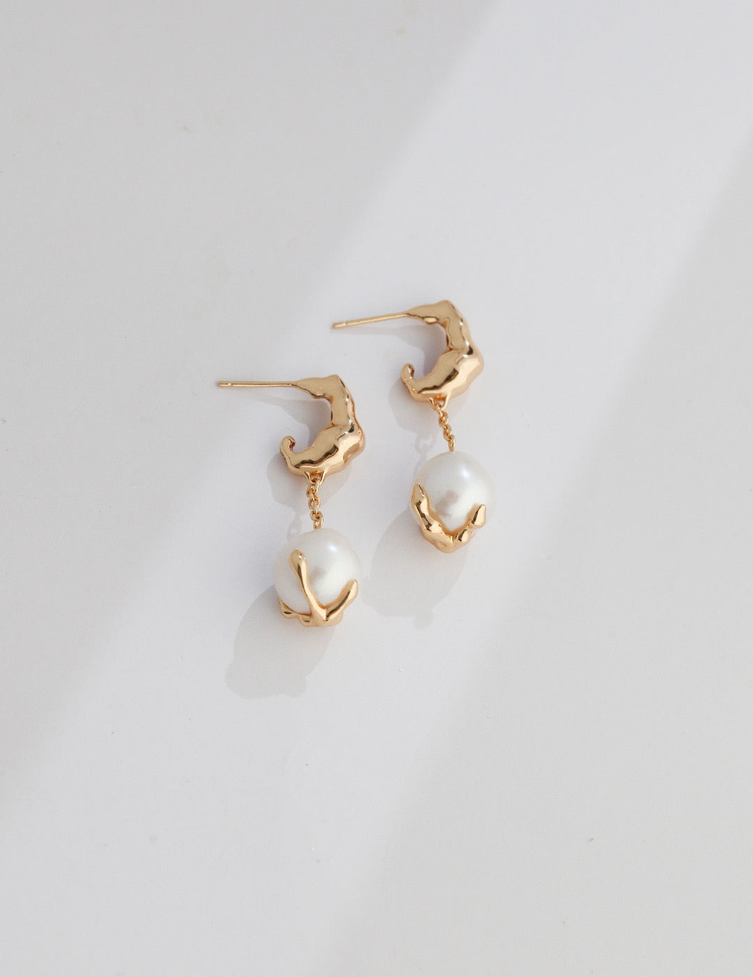 Baroque Pearl Essence Earrings - Front View