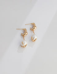 Baroque Pearl Essence Earrings - Front View