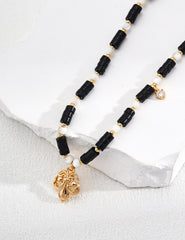 Sterling Silver Vintage Onyx Necklace