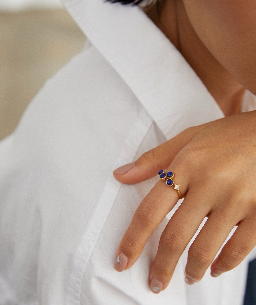 Sterling Silver Natural Lapis Lazuli Ring