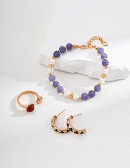 S925 silver simple natural pearl purple lithium bracelet