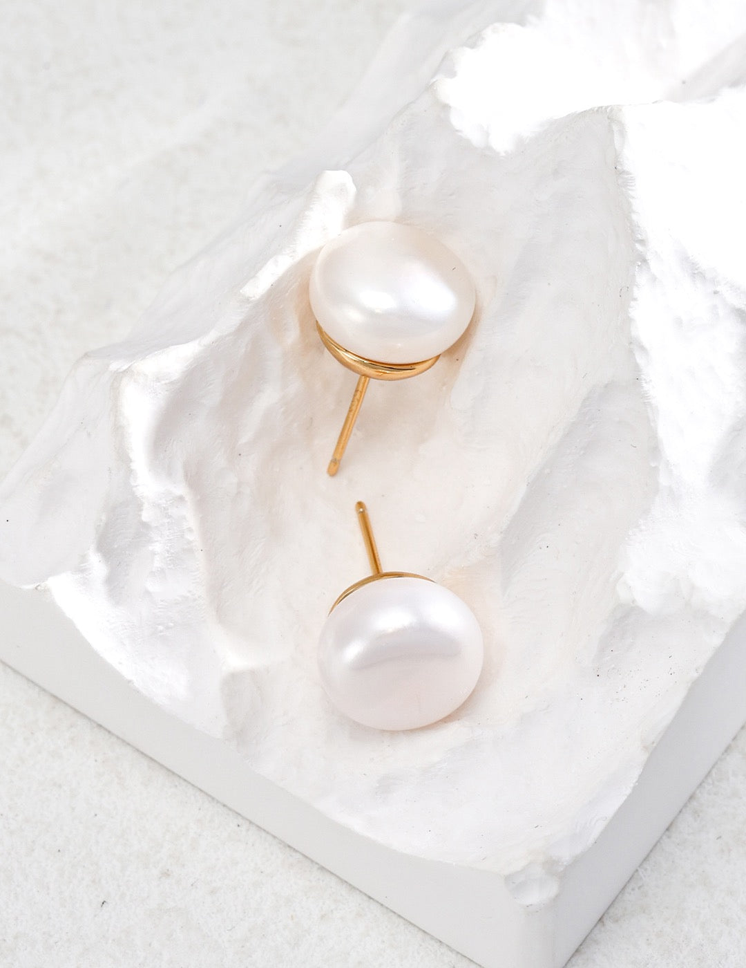 Minimalist Sterling Silver Pearl Earrings