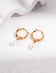 Elesa Pearl Earrings in Sterling Silver