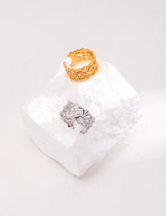 Two-Tone Floral Zirconia Rings Set