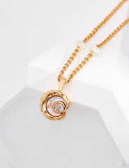 Sterling silver mother shell temperament necklace