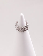 Platinum Flower Hollow Ring