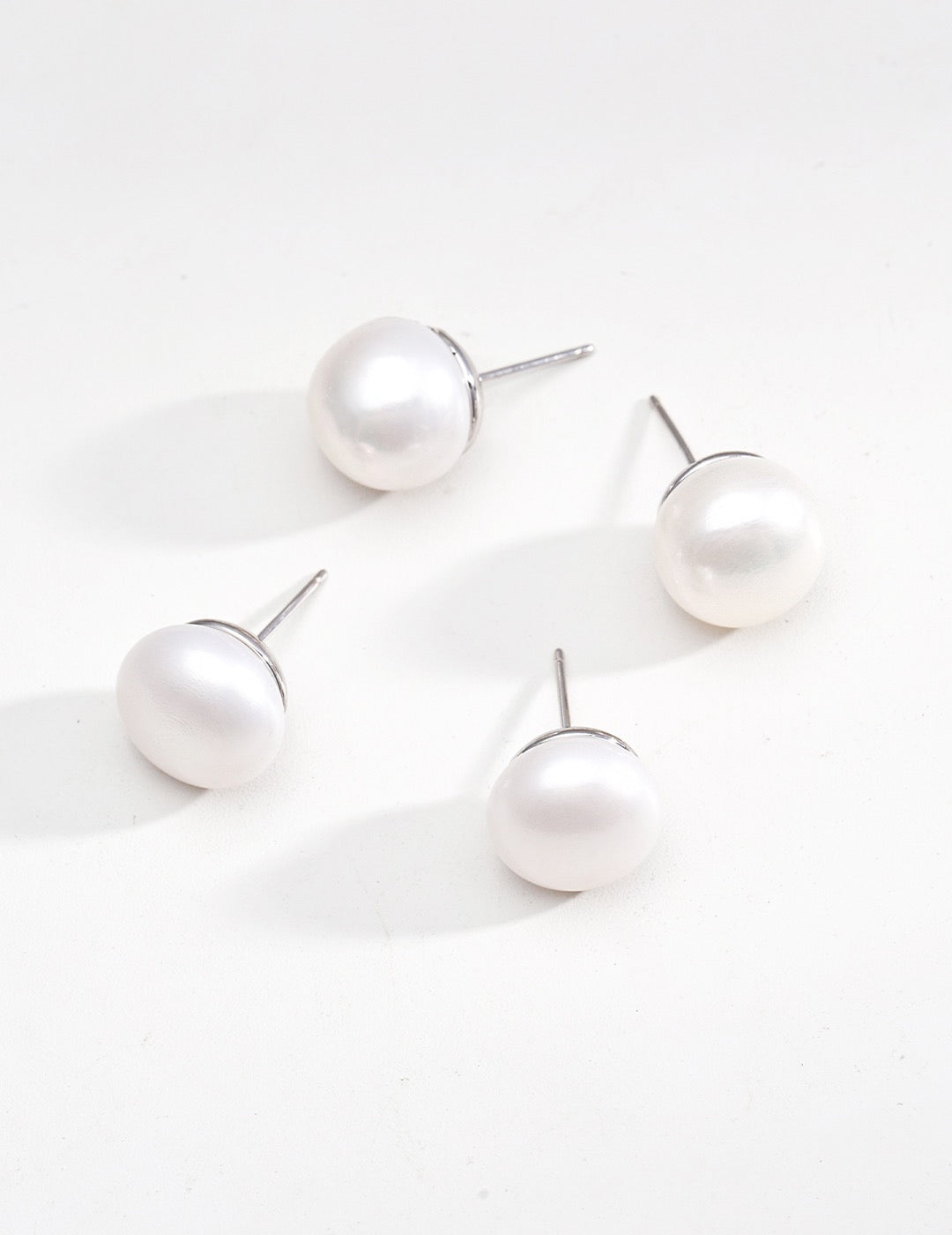 Minimalist Sterling Silver Pearl Earrings