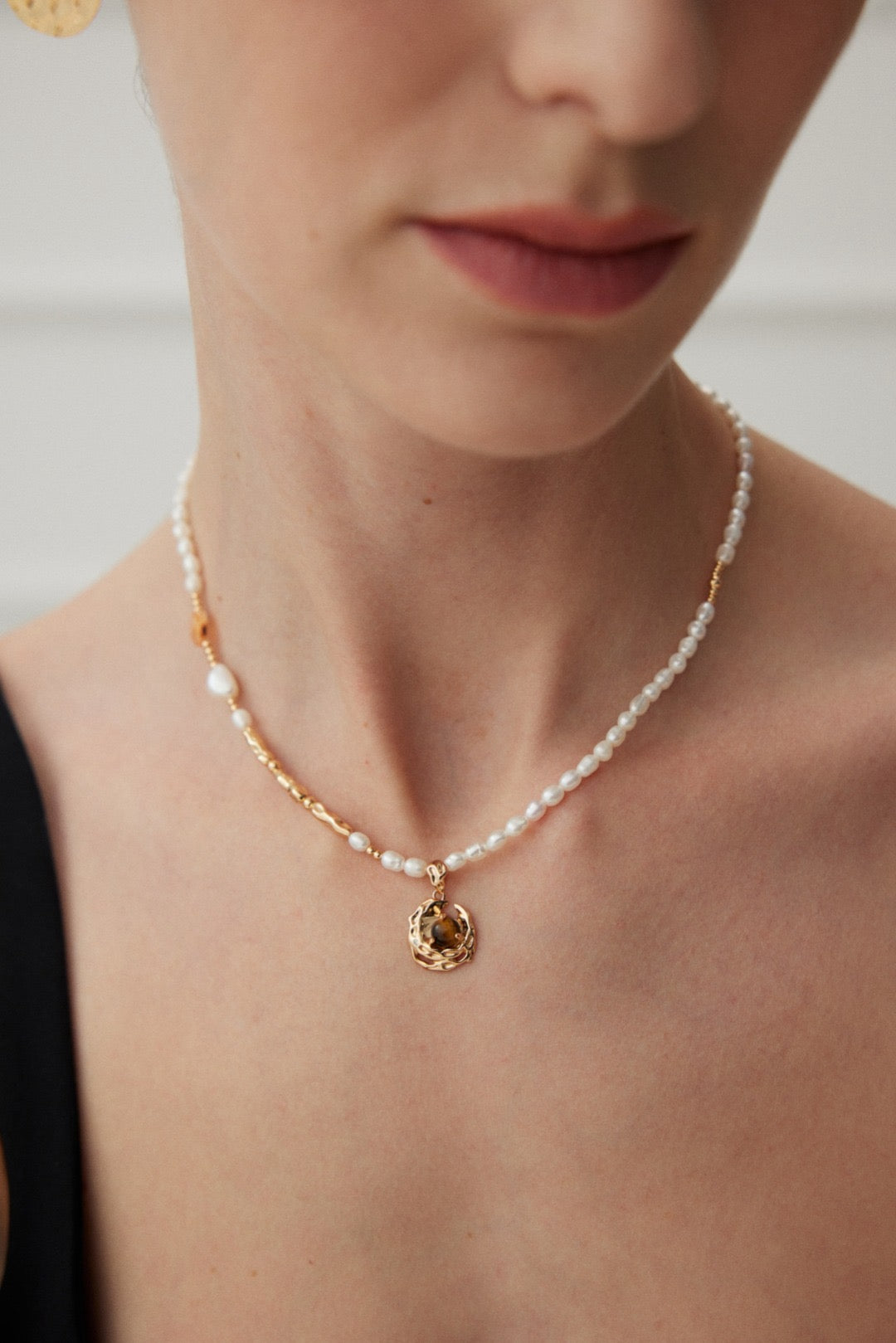 Sterling silver pearl necklace