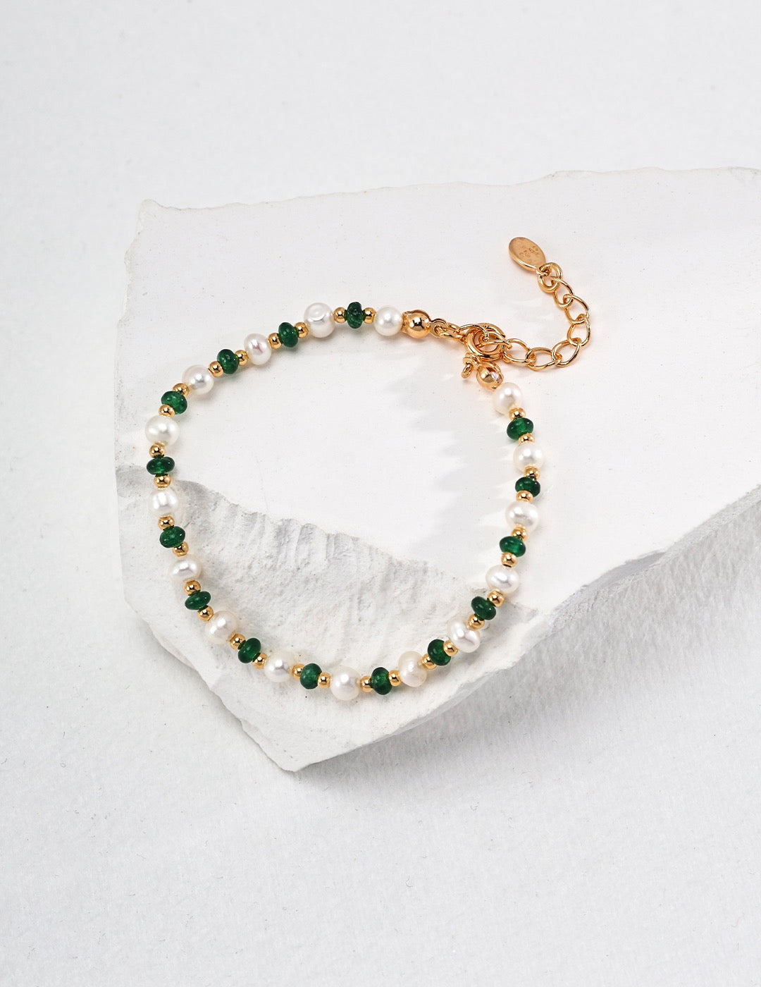 Pearl emerald bracelet