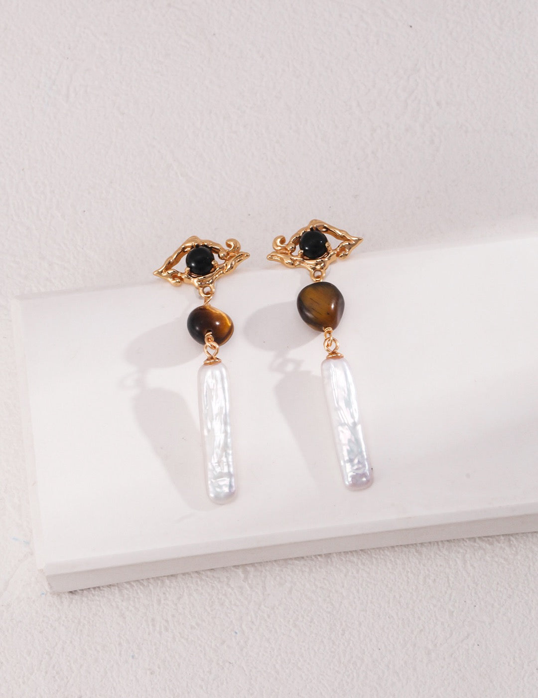 Sterling Silver Tiger's Eye Temperament Earrings