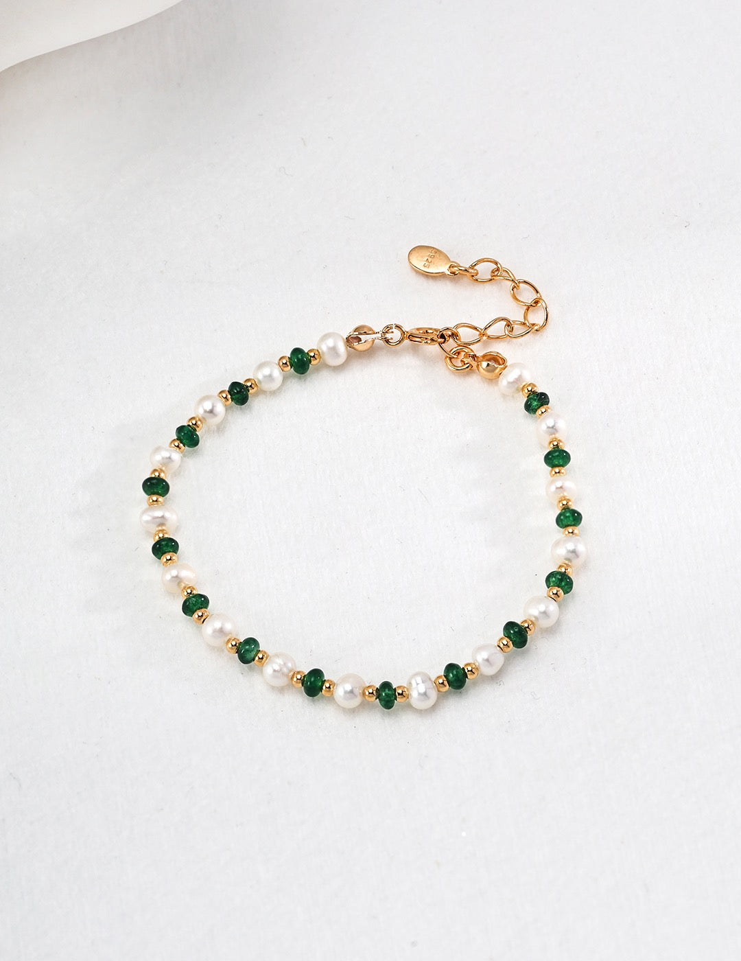 Pearl emerald bracelet