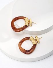 Modern ethnic style resin earrings