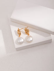 Sterling Silver Baroque Pearl Earrings