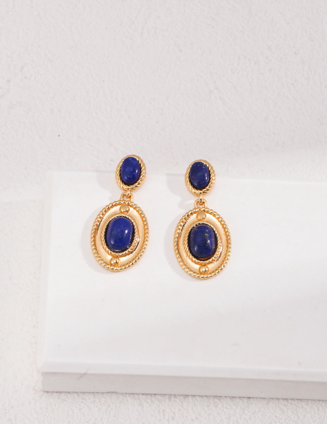 Beaded Lapis Lazuli Earrings