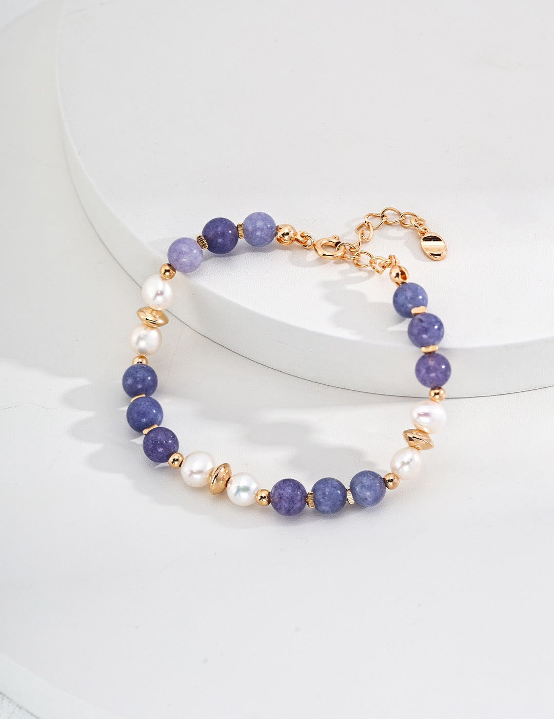 S925 silver simple natural pearl purple lithium bracelet