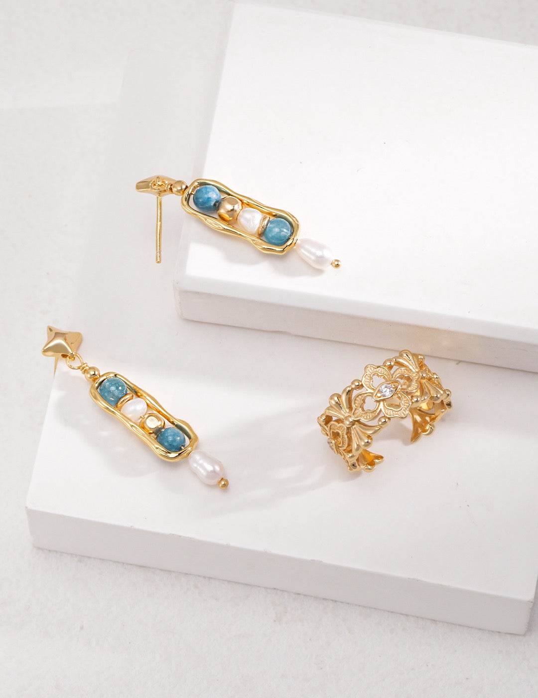 Tianhe Stone Fantasy Star Earrings