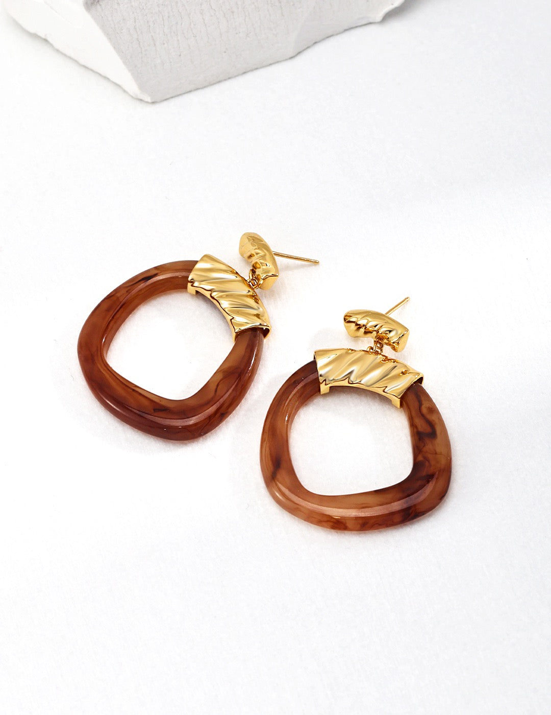 Modern ethnic style resin earrings