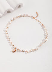 Close-up view of Madeline Camellia Pearl Necklace