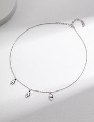 Detailed view of Victoria Sterling Silver Simple Necklace chain and clasp