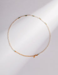 Detailed view of S925 silver beads and vintage gold finish on Abigail Sterling Silver Necklace