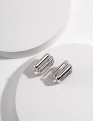 Sophia Sterling Silver Simple Earrings with white gold finish